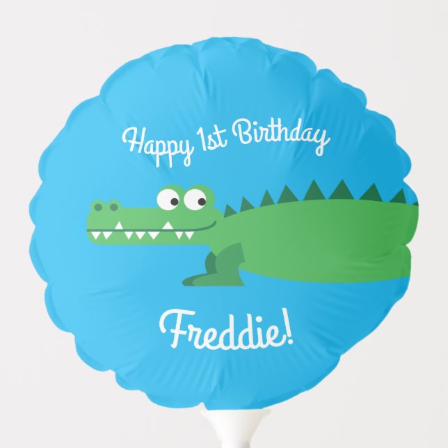 Gator Alligator Crocodile Birthday Party Balloon (Front)