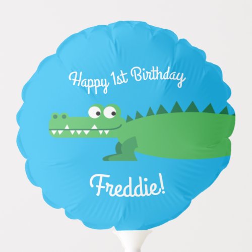 Gator Alligator Crocodile Kids 1st Birthday Party Balloon