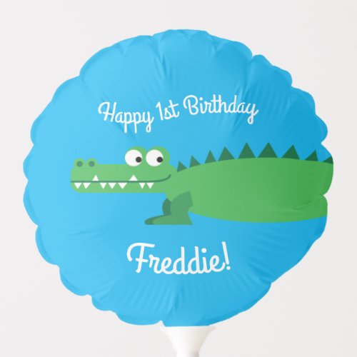 Gator Alligator Crocodile Kids 1st Birthday Party Balloon