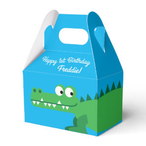 Gator Alligator Crocodile Kids 1st Birthday Party Favor Boxes