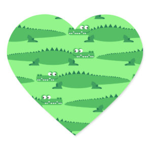 Gator Alligator Crocodile Kids 1st Birthday Party Heart Sticker