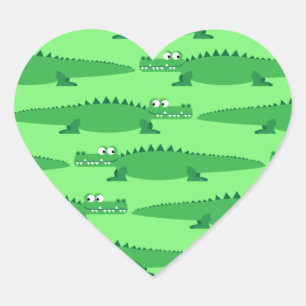 Gator Alligator Crocodile Kids 1st Birthday Party Heart Sticker