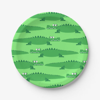 Gator Alligator Crocodile Kids 1st Birthday Party Paper Plates
