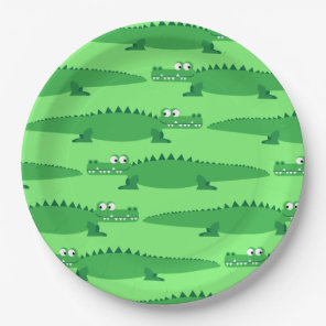 Gator Alligator Crocodile Kids 1st Birthday Party Paper Plates