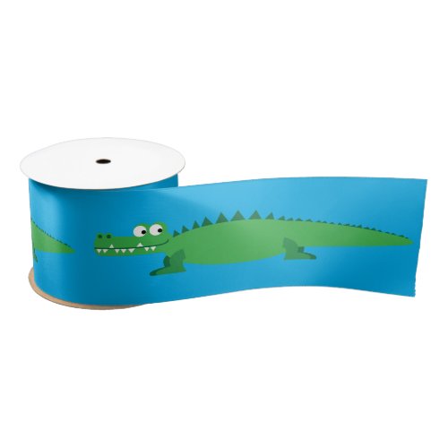 Gator Alligator Crocodile Kids 1st Birthday Party Satin Ribbon