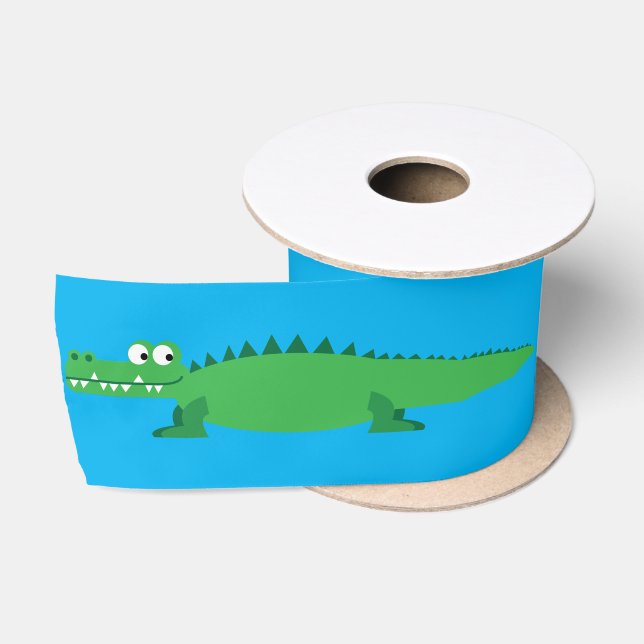 Gator Alligator Crocodile Kids 1st Birthday Party Satin Ribbon (Spool)