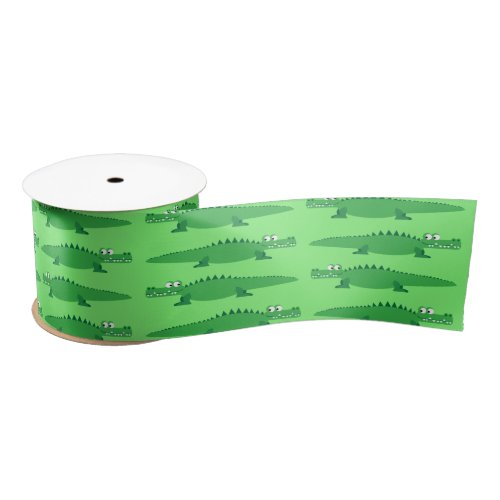 Gator Alligator Crocodile Kids 1st Birthday Party Satin Ribbon