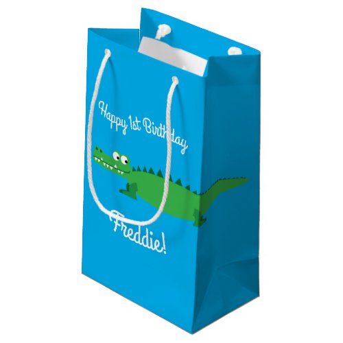 Gator Alligator Crocodile Kids 1st Birthday Party Small Gift Bag