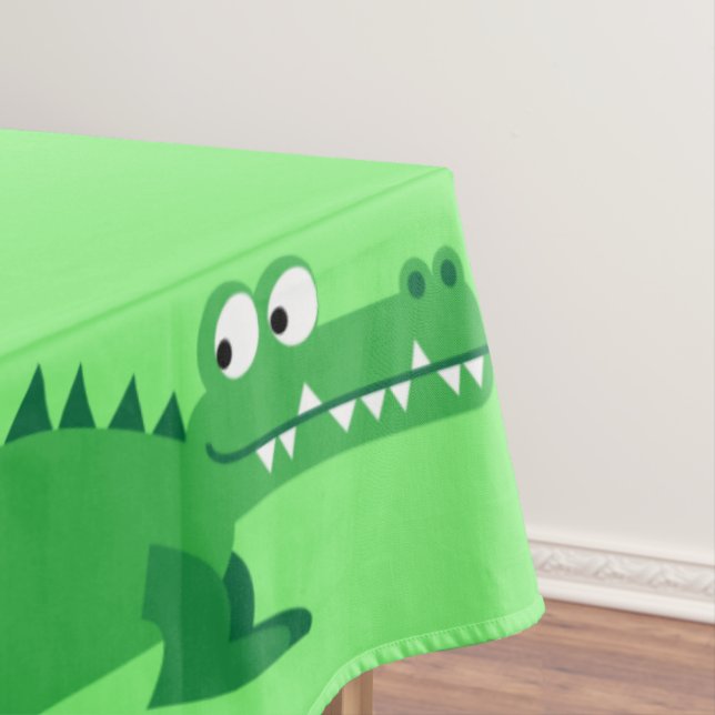 Gator Alligator Crocodile Kids 1st Birthday Party Tablecloth (In Situ)