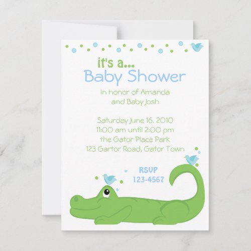 Gator and Blue Birds Invitation