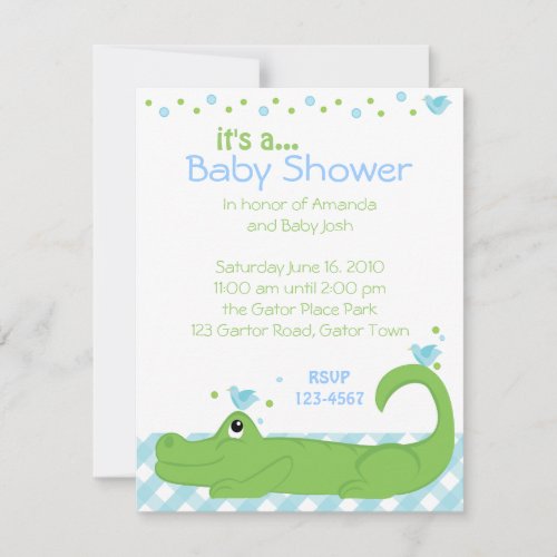 Gator and Blue Birds Invitations