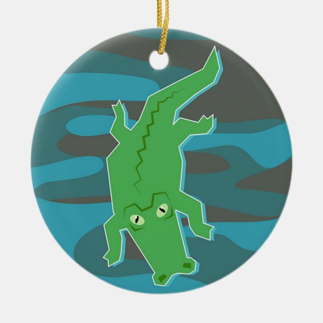 Gator Ceramic Ornament (Front)