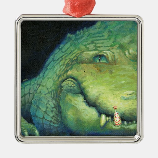 Gator Christmas Tooth ornament (Front)