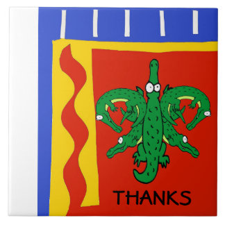 Gator, Dutch Delft Look, edit text Ceramic Tile