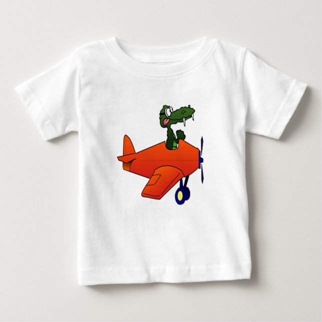 Gator Flying Plane Baby T-Shirt (Front)