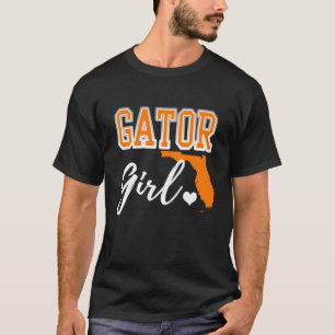 Gator Girl Florida Heart Map Shape Souvenir Gift f T-Shirt