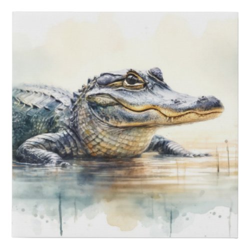 Gator Grandeur REF173 _ Watercolor Faux Canvas Print