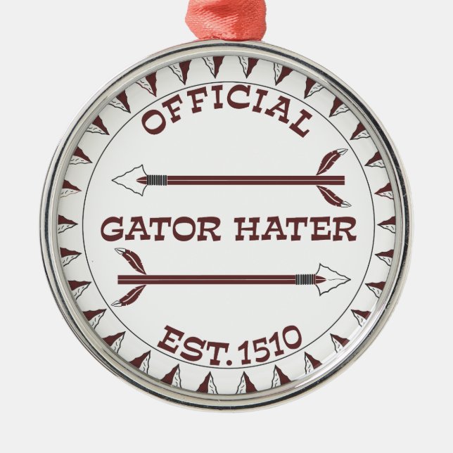Gator-Hater-est-garnet.gif Metal Ornament (Front)