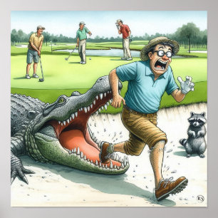 Gator Hazards - Golf Art Print