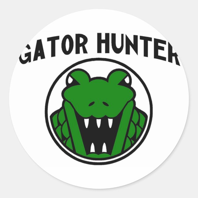 Gator Hunter Symbol Classic Round Sticker (Front)