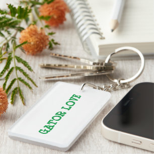 Gator Love Green Text  Keychain