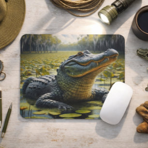 Gator Swamp Gift for Dad Men’s Office Desk Décor Mouse Pad