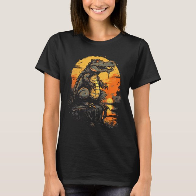 Gator Tee Retro Style Graphic Tees for Men Women B (Front)