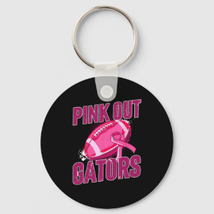 Gators Pink Out Football Tackle Breast Cancer Keychain