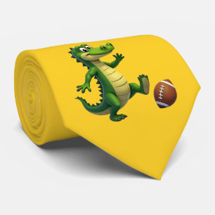 Gators Team With Football Neck Tie