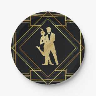 Gatsby 1920s Art deco geometric theme party Paper Plates