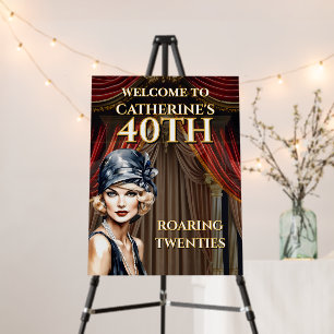 Gatsby 40th Birthday Party Invitation Foam Board