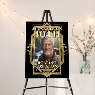 Gatsby 40th Birthday Photo Welcome Sign