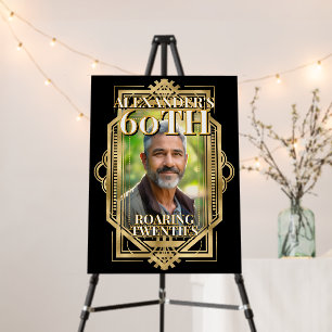 Gatsby 60th Birthday Photo Welcome Sign