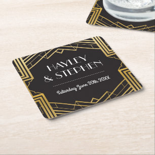 Gatsby Art Deco 1920's Coasters Wedding Party