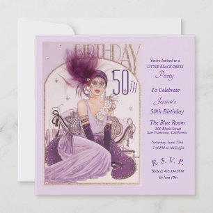 Gatsby Art Deco 50TH Birthday Party Invitations