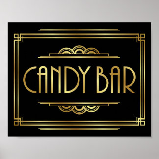 Gatsby Art Deco CANDY BAR Sign Print