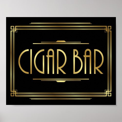 Gatsby Art Deco CIGAR BAR Sign Print