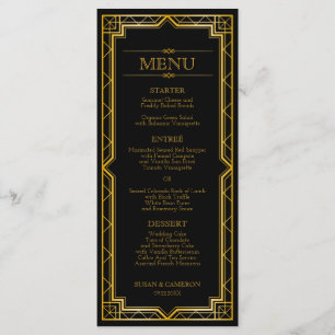Gatsby Art Deco Dinner Menu Editable Color