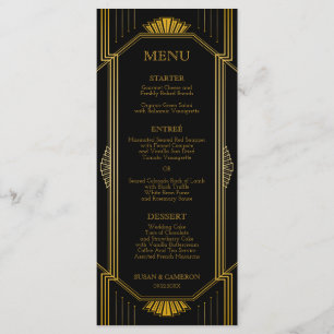 Gatsby Art Deco Dinner Menu Editable Color