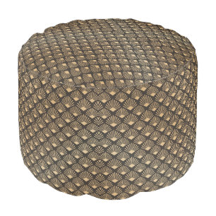 Gatsby Art Deco Fan Pattern Pouf
