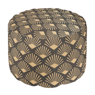 Gatsby Art Deco Fan Pattern Pouf