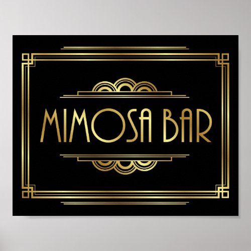 Gatsby Art Deco MIMOSA BAR Sign Print