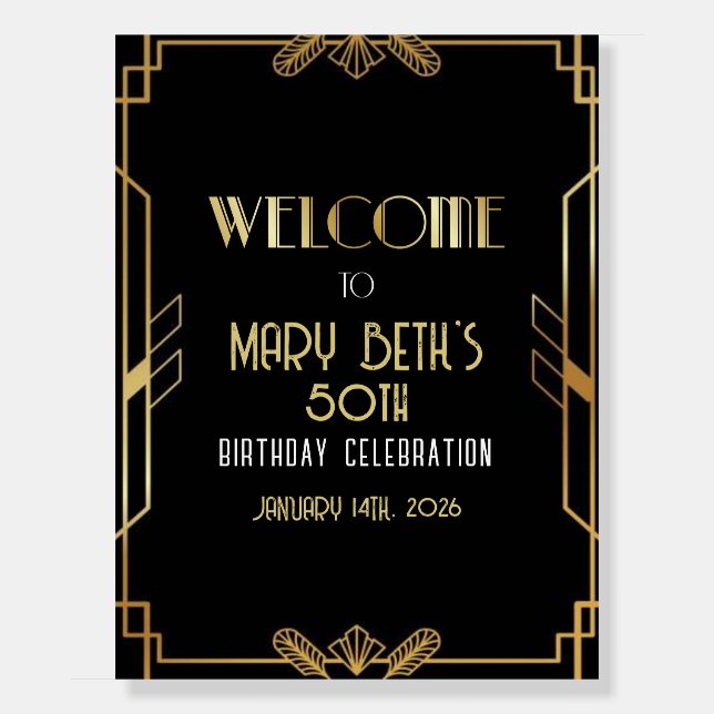 Gatsby, Art Deco, murder mystery Foam Board (Front)