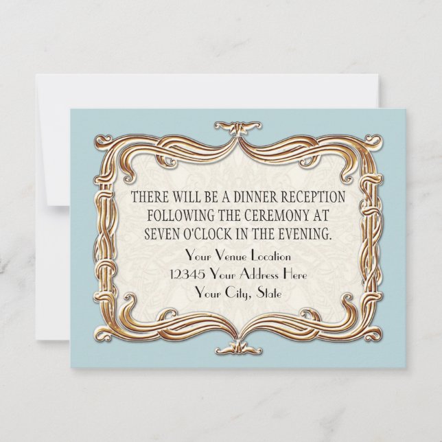 Gatsby Art Deco Nouveau Lace Faux Gold Tulip Invitation (Front)
