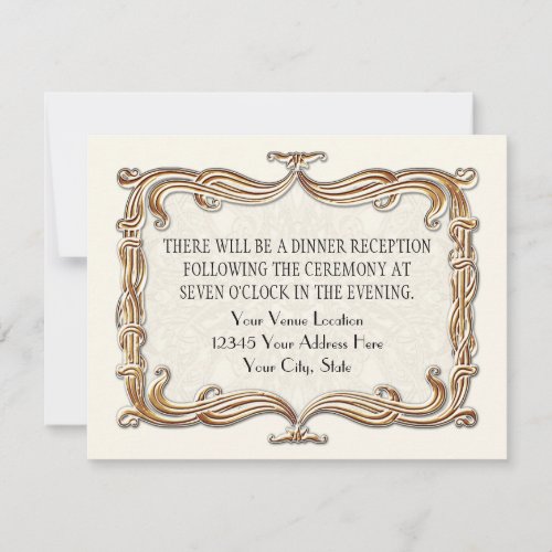 Gatsby Art Deco Nouveau Lace Faux Gold Tulip Invitation