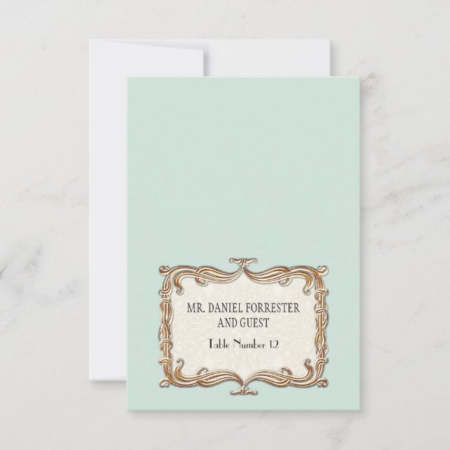 Gatsby Art Deco Nouveau Lace Faux Gold Tulip Invitation (Front)