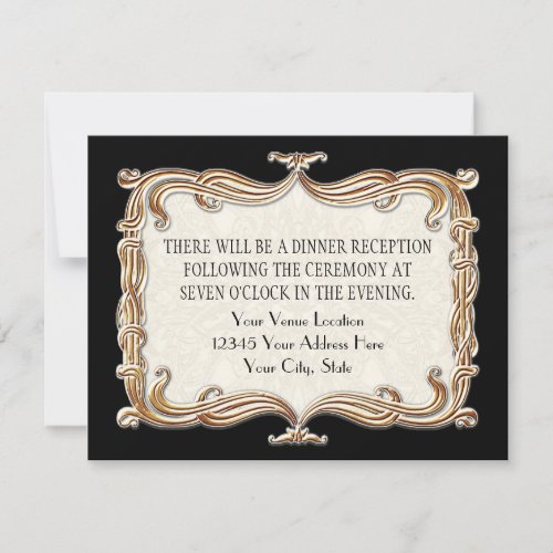 Gatsby Art Deco Nouveau Lace Faux Gold Tulip Invitation