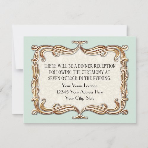 Gatsby Art Deco Nouveau Lace Faux Gold Tulip Invitation