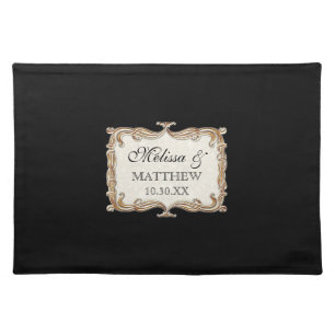 Gatsby Art Deco Nouveau Lace Faux Gold Tulip Placemat