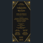 Gatsby Art Deco Wedding Timeline Program<br><div class="desc">Wedding folded program and timeline with icons black and gold art deco design pattern Perfect for modern and trendy wedding. PERSONALIZE THIS ITEM Background color can changed with zazzle background color options online tool. For a cohesive look, visit my store to see the whole collections of our art deco gatsby...</div>